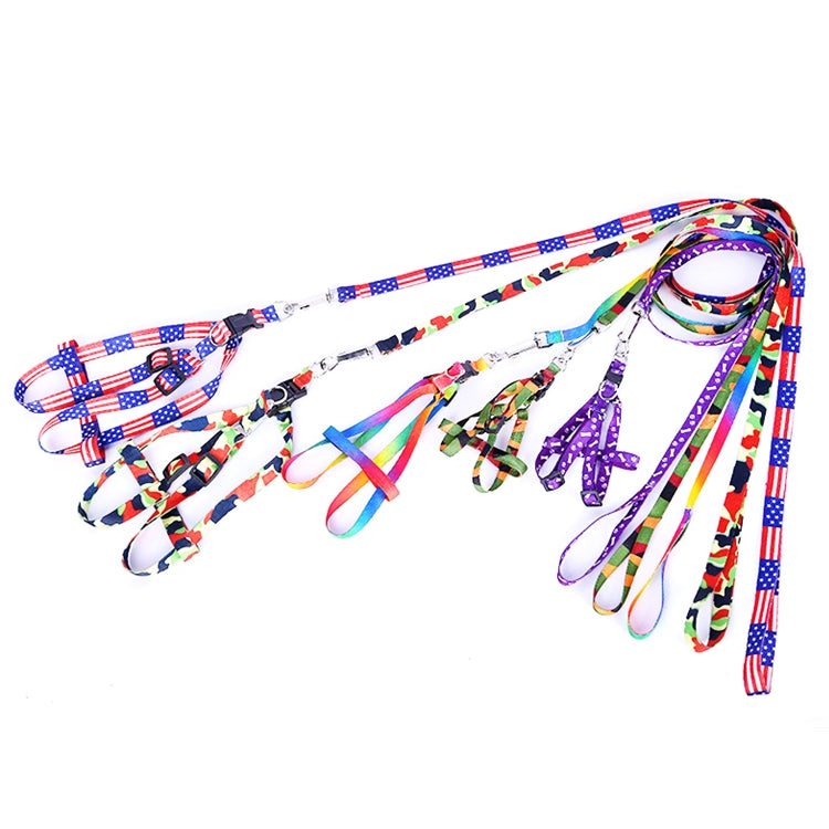 Adjustable Rainbow Colourful Polyester Pet Dog Leash