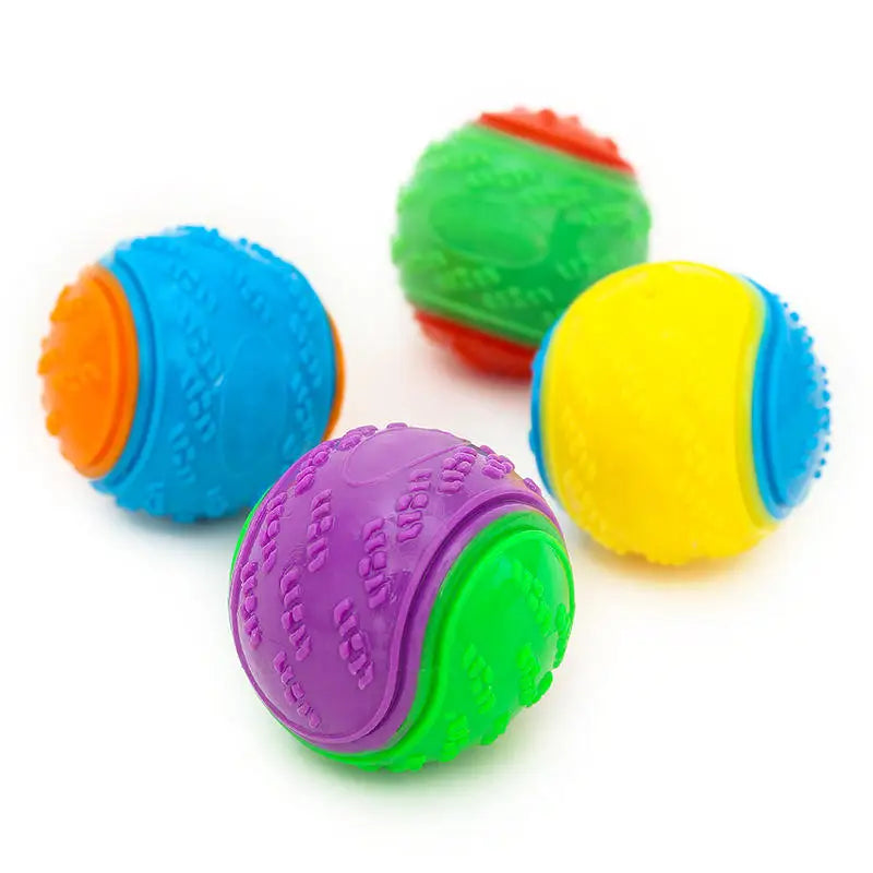 Training Rubber Interactive Squeaky Tennis Ball Dog Chew Toy