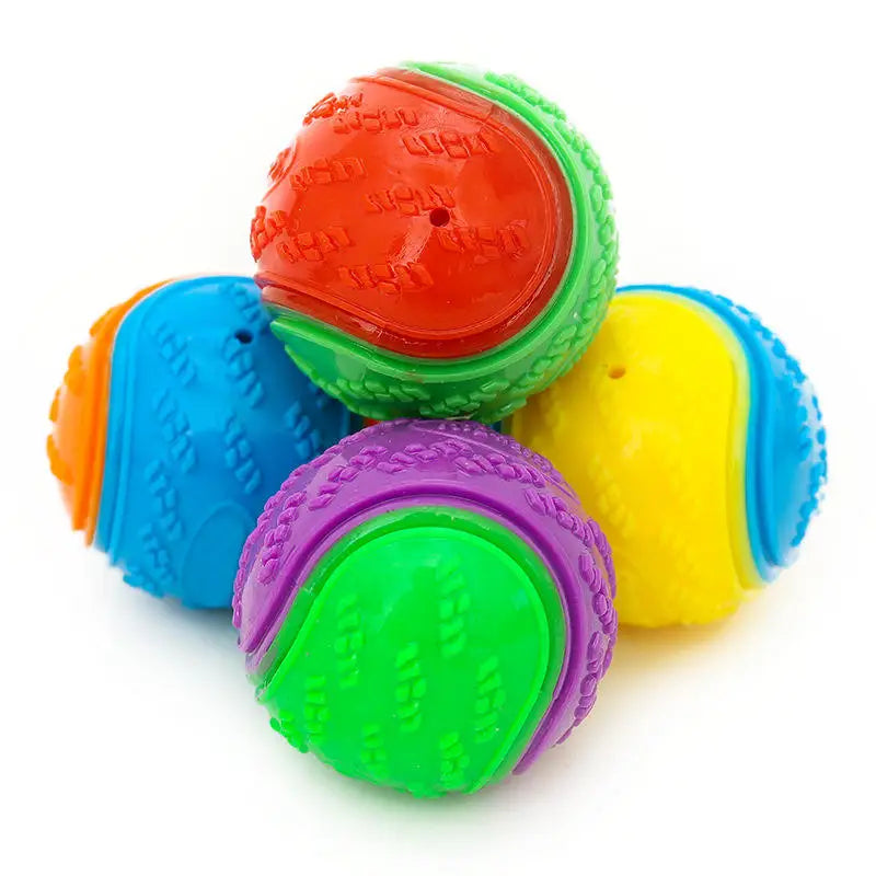 Training Rubber Interactive Squeaky Tennis Ball Dog Chew Toy