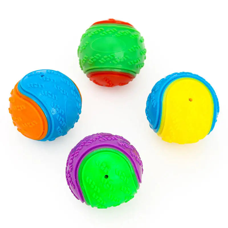 Training Rubber Interactive Squeaky Tennis Ball Dog Chew Toy