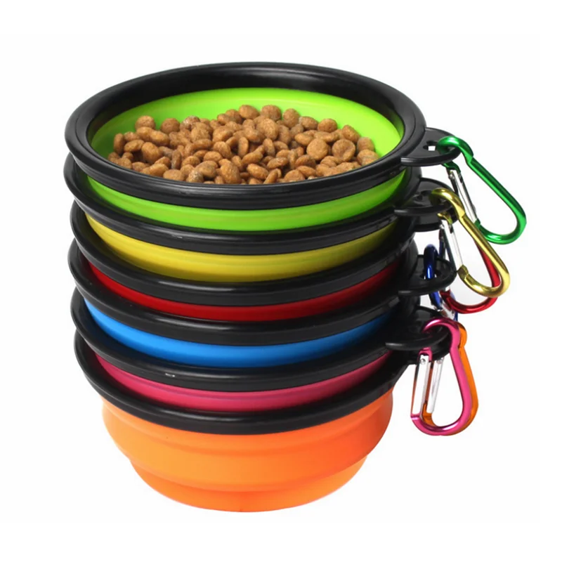 350ml Pet TravelCollapsible Dish Bowl Silicone Feeder Dog Bowl Portable