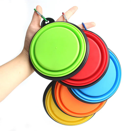 350ml Pet TravelCollapsible Dish Bowl Silicone Feeder Dog Bowl Portable